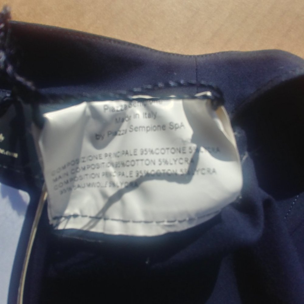 NEW Piazza Sempione navy Audrey cotton cropped pants capris 44 IT - Picture 2 of 12